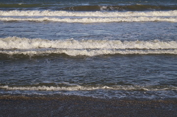 The colors of the Black Sea waves at twilight, Constanta, Romania
