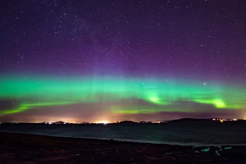 Fototapeten Northern lights aurora at seaside color in Norway © MXW Photo
