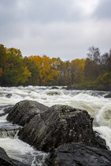 Rapid stream fall Norway water with rocks
