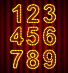 Vector Retro Number Set.