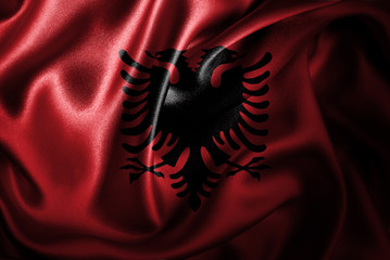 Albania Silk Satin Flag
