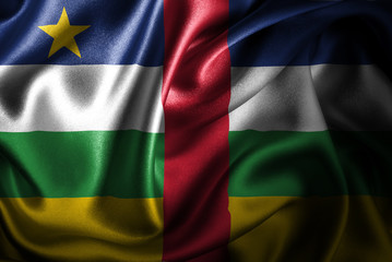 Obraz premium Central of African Republic Silk Satin Flag