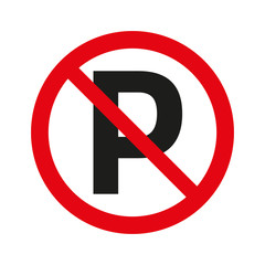 No parking sign on white background.