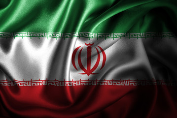 Iran Silk Satin Flag
