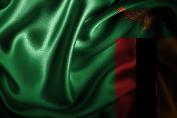 Zambia Silk Satin Flag