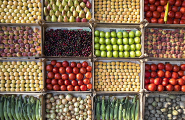 fresh fruits and vegetables on sale