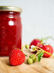 jar of home made strawberry jam