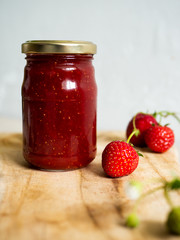 jar of home made strawberry jam