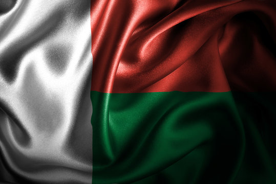 Madagascar Silk Satin Flag