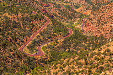 The view of Zion Canyon from the Canyon Overlook location.