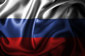 Russia Silk Satin Flag