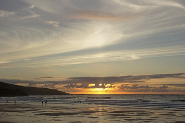 Sunset over Porthmeor beach