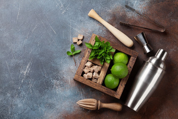 Mojito cocktail ingredients box