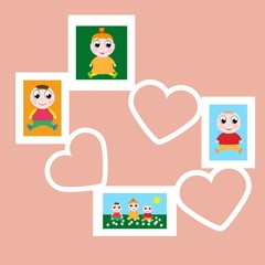 Рамки для фотографий и рисунков,  дети, вектор