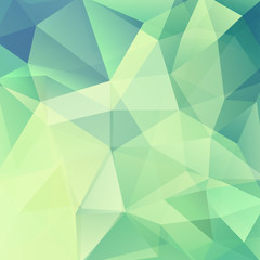 Background made of green, blue, yellow triangles. Square composition with geometric shapes. Eps 10