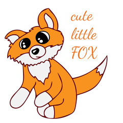 Ruby little fox isolated on the white background
