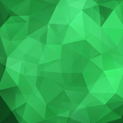 Plakat Abstract green mosaic background. Triangle geometric background. Design elements. Vector illustration