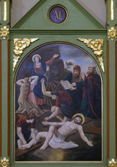 Obraz na płótnie Canvas 11th Stations of the Cross, Crucifixion, church of Saint Matthew in Stitar, Croatia