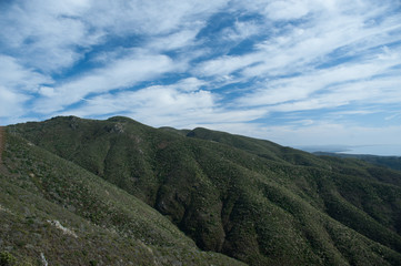 rolling hills of California coast 