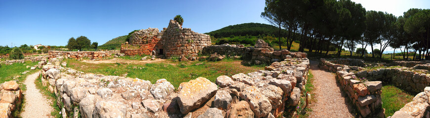 Panorama of the ancient ruined settlement - obrazy, fototapety, plakaty