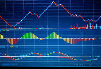 Close up of finance business graph. Stock market data