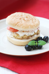 Homemade hamburger with sauce