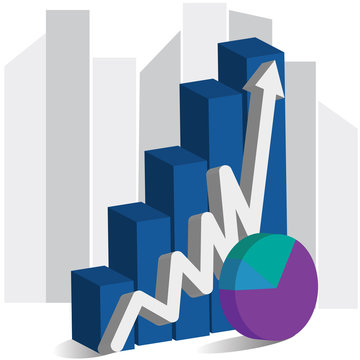 Business bar graph symbol logo vector