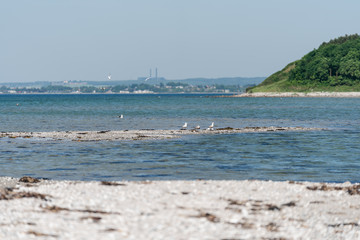 View from Skodshoved Strand and Aarhus. Denmark