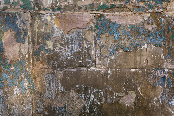 Texture of old wall with shabby paint