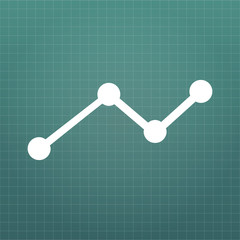 Business graph icon on grid, vector illustration isolated on modern background.