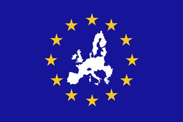 Europe dans un drapeau européen