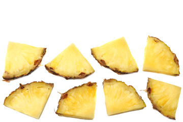 healthy background. pineapple slices isolated on white background top view