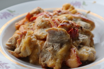 French meat from chicken fillet on a plate