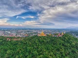 Fototapeta na wymiar Temple in Thailand, High angle view