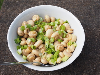 Pickled mushroom salad