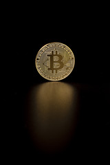 bitcoin on black background