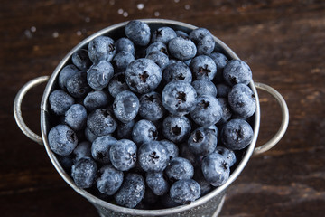 Wet fresh Blueberry background. Studio macro shot