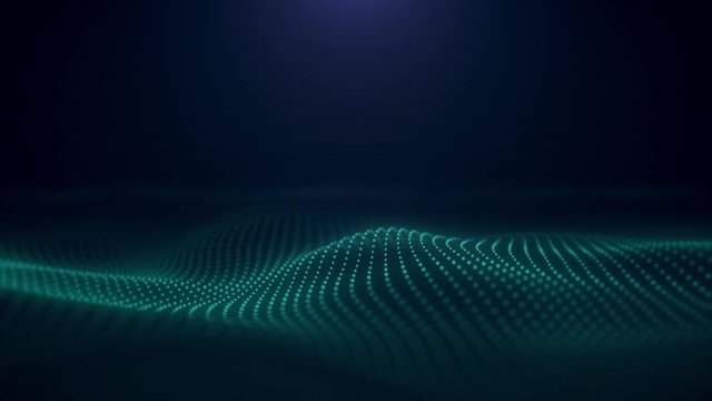 Wave particles background illuminated digital wave of glowing particles. Digital wave particles form for digital background