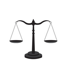 Scale of justice icon, vector