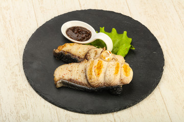 Grilled shark steak