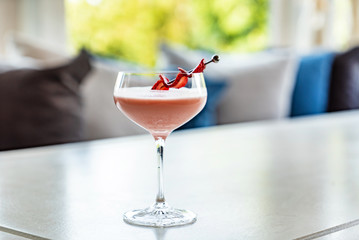 light strawberry cocktail