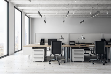 Fototapeta Concrete coworking office interior obraz