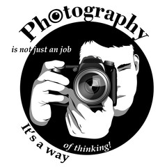 Photographer, black and white logo