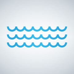 Waves outline icon, modern minimal flat design style. vector illustration isolated on white background.
