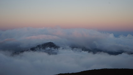 clouds on Haleakala crater