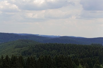 Landscape in the Vessertal a part of the Thuringian Forest Nature Park in Germany
