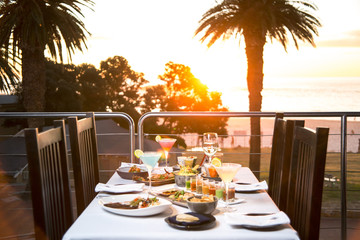 Dinner Table Overlooking Sunset