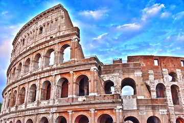 The Colosseum or Coliseum in the city of Rome, Italy.