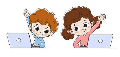 Niño con un ordenador