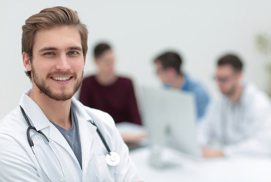 closeup.portrait of a handsome doctor
